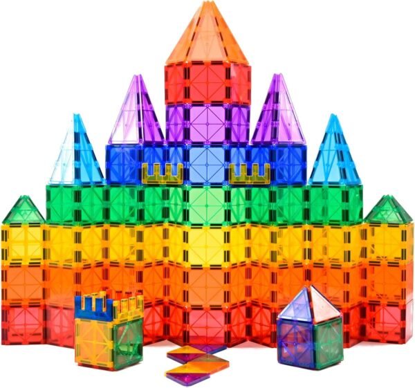 c Magnetic Tiles Building Blocks, Magnet Toys for Kids,  Approved Educational Toys,3D Magnet Puzzles Stacking Blocks for Boys Girls,63 PCS Classic Set