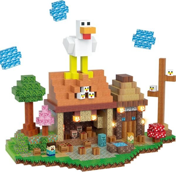 Magnetic Blocks Toy Building Set for Kids 3+, Light Up Magnetic Building Blocks, 3D Construction Build Toys  Sensory Magnet Cubes Christmas Birthday Present