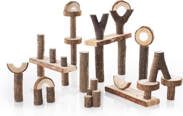 Branch Blocks - 36 Piece Kid's Natural Wooden Unit Building Set, Tree Block Stacking Sorting Toy for Toddlers
