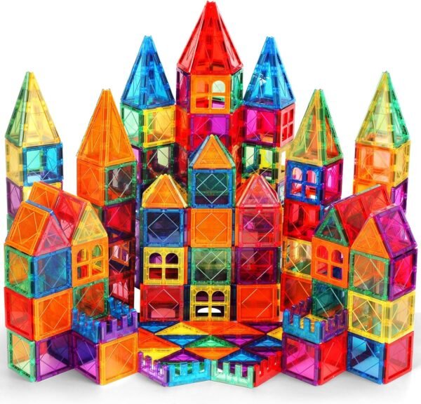 100PCS Magnetic Tiles Kids Toys - Magnetic Building Blocks  Magnet Building Set Preschool Learning Magnet Toys for Kids Ages 3-5 4-8, Sensory  Toy for Toddlers 3+ Year Old Boys Girls