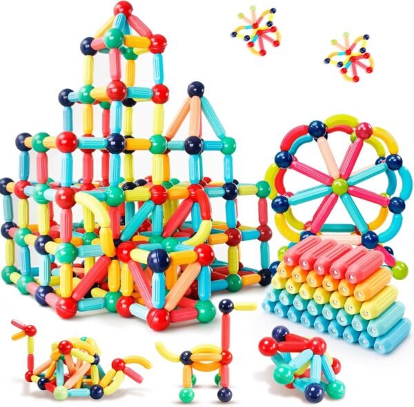 Magnetic Building Blocks  Educational Toy for Kids  Learning Sticks and Balls Preschool Sensory Toys for Toddlers Gift for 3 Year Old Boys & Girls