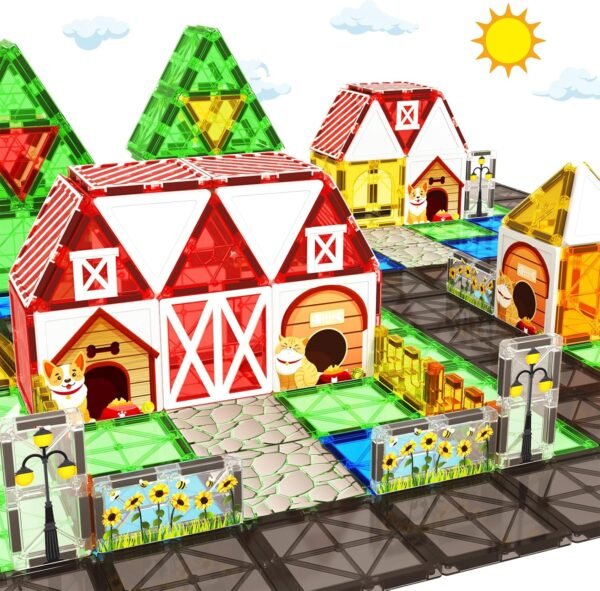 Magnetic Tiles Toddler Toys Garden Farm Animal Set, Magnetic Blocks  Sensory Educational Learning Building Magnet Toys for 3 4 5 6 Year Old Boys Girls, Kids Games Party Birthday Easter Gifts